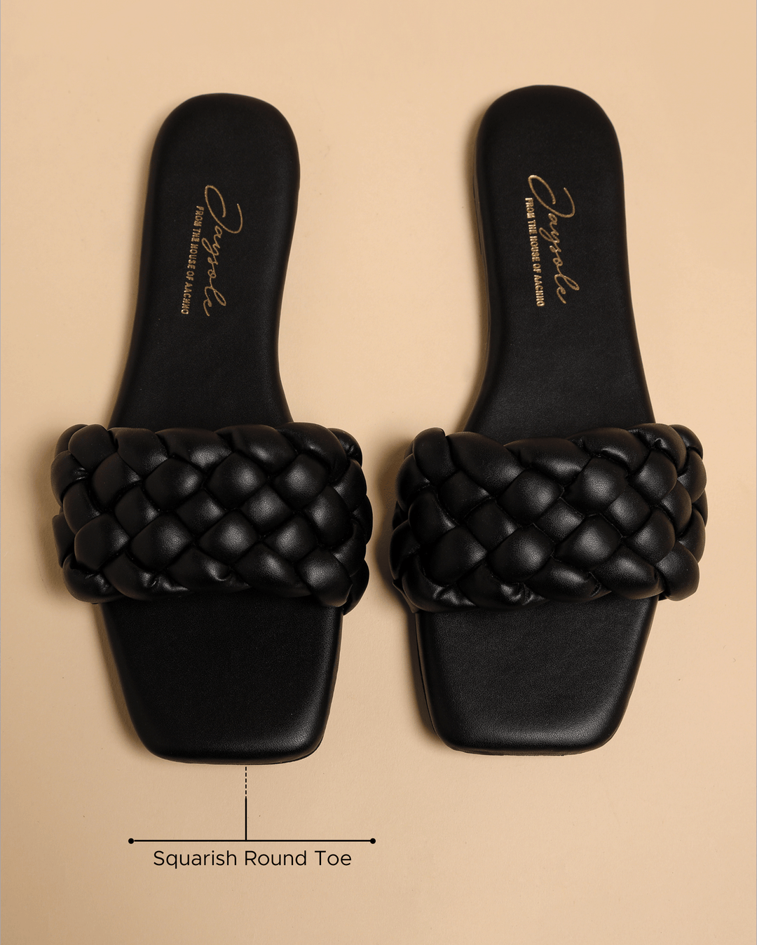 Mallard Black Braided Slides
