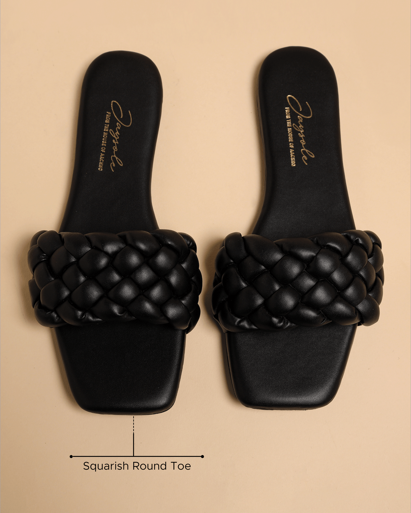 Mallard Black Braided Slides