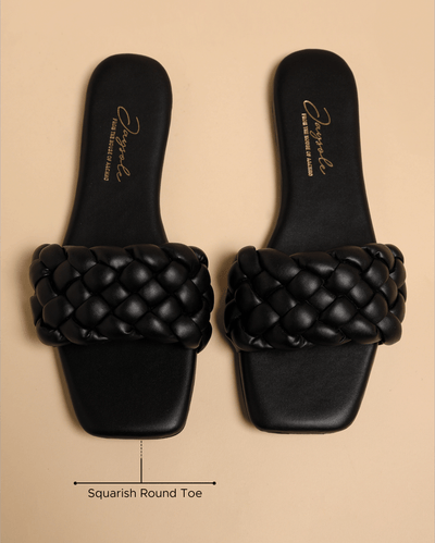 Mallard Black Braided Slides