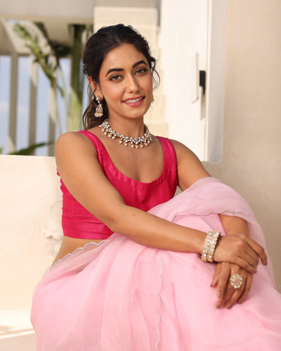 Afsana Pink Silk Blouse
