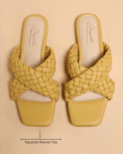 Blazing Yellow Braided Flats