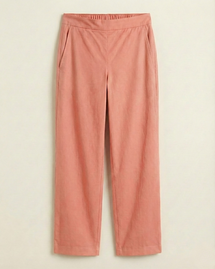 Sofia Salmon Pink Cotton Straight Pants