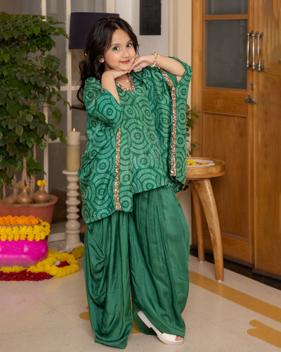 Radha Green Bandhani Muslin Coord Set