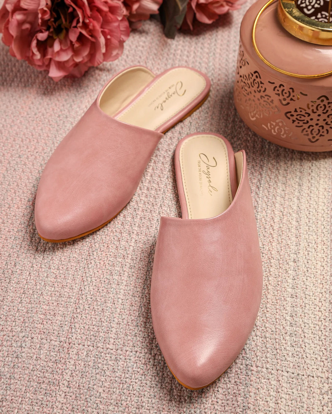 Cradle Pink Leather Mules