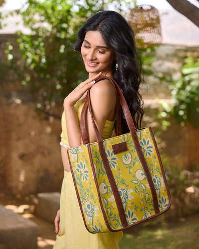 Sunflower Trails Yellow Tote Bag