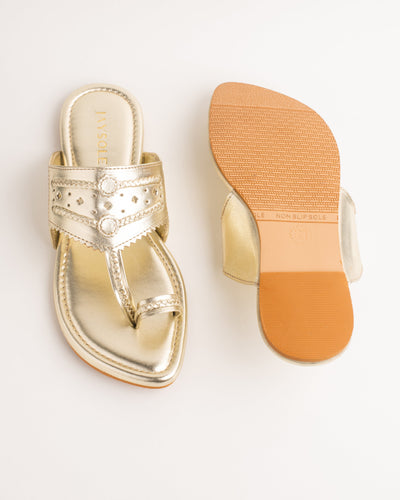 Utsav Gold Solid Kolha Flats