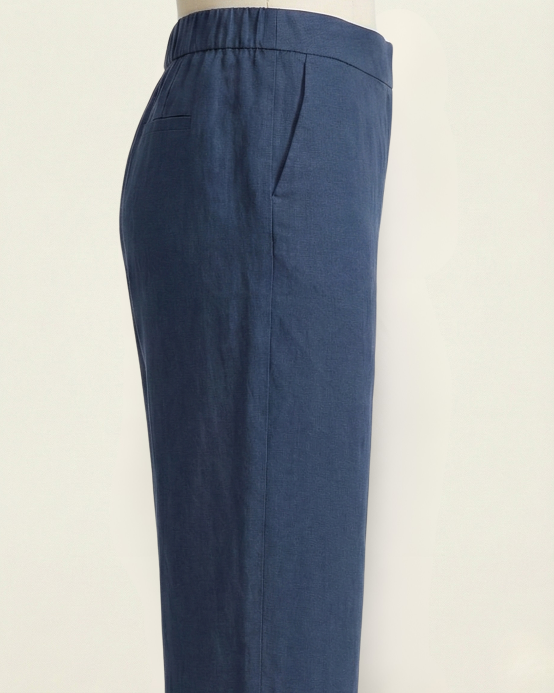 Zareen Dark Blue Cotton Flex Straight Pants