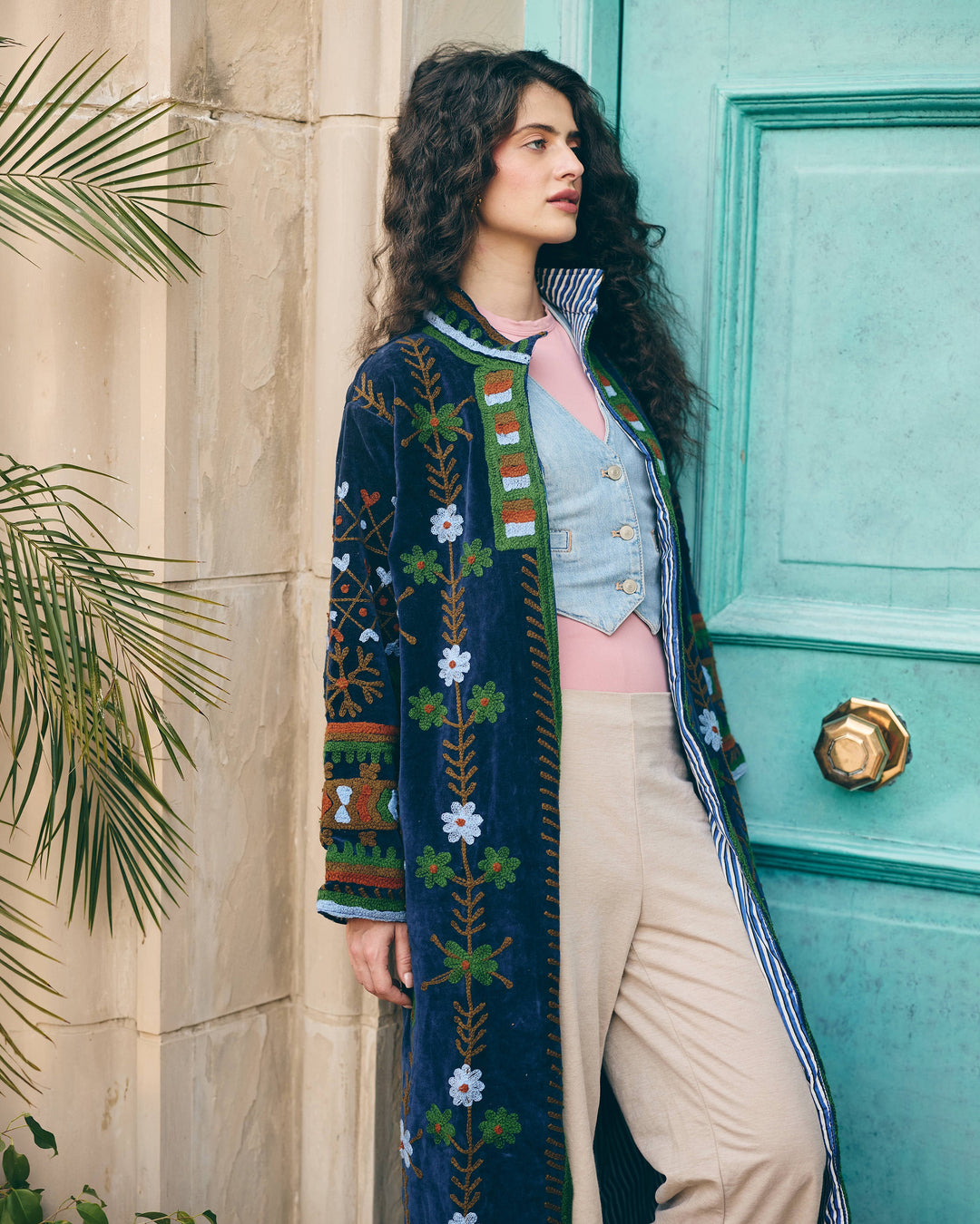 Regalia Navy Velvet Suzani Jacket