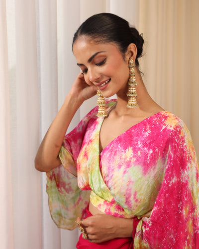 Apsara Pink Tiedye Silk Blouse