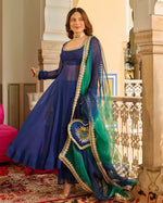 Sonata Blue Solid Georgette Suit Set