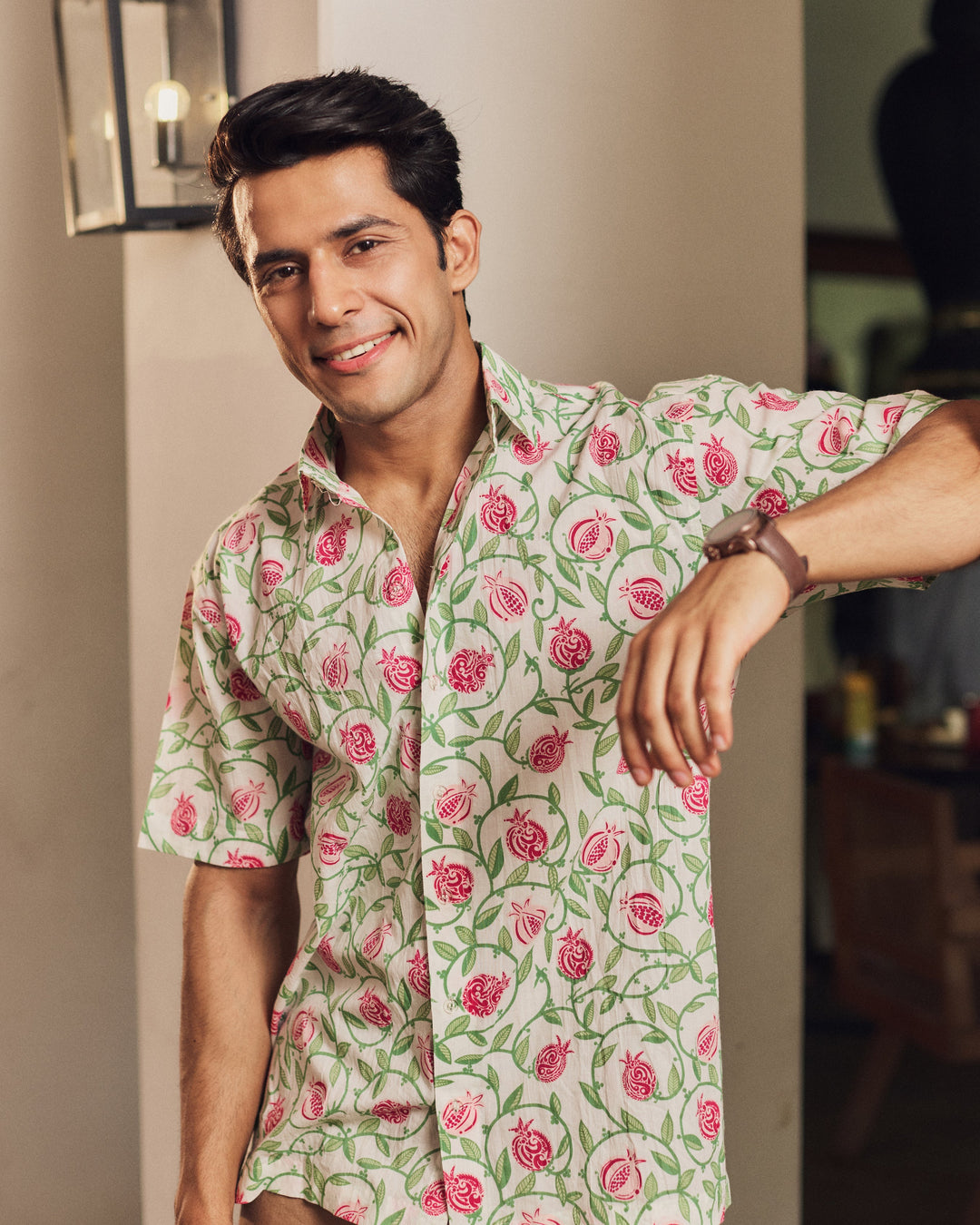 Krish White Printed Cotton Shirt