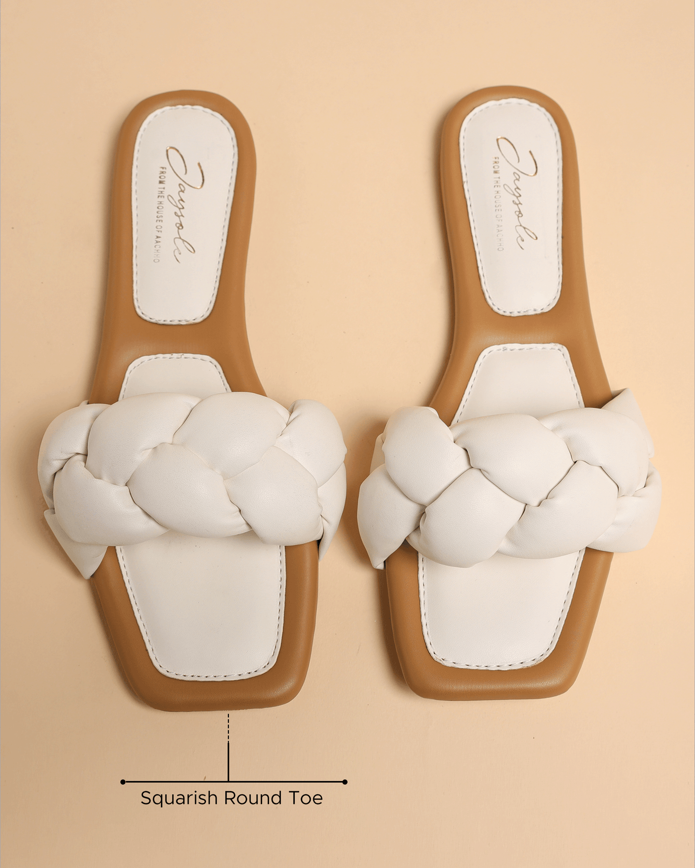 Cloud Dancer Braided Slides