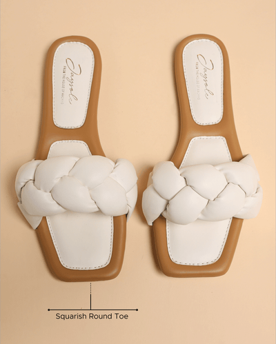 Cloud Dancer Braided Slides