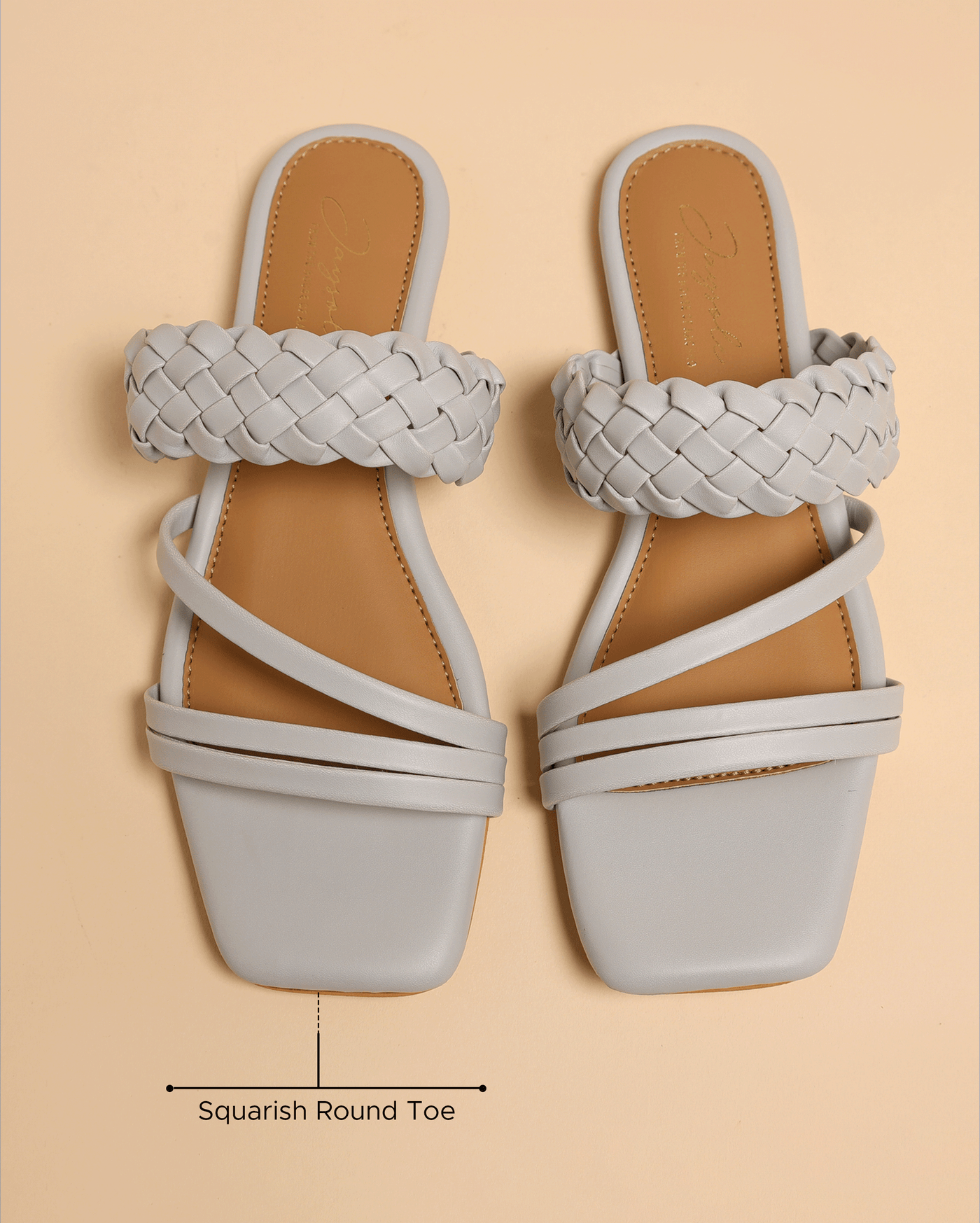Sky Heart Open Toe Flats