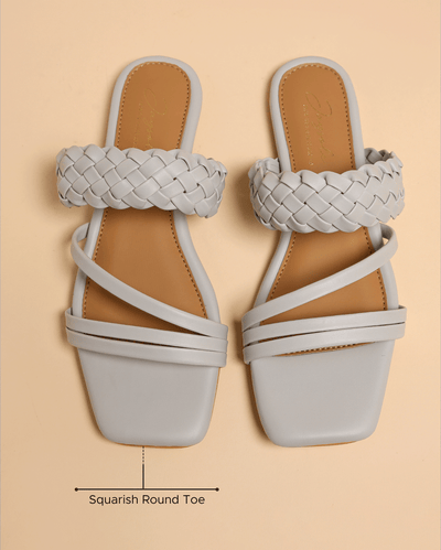 Sky Heart Open Toe Flats