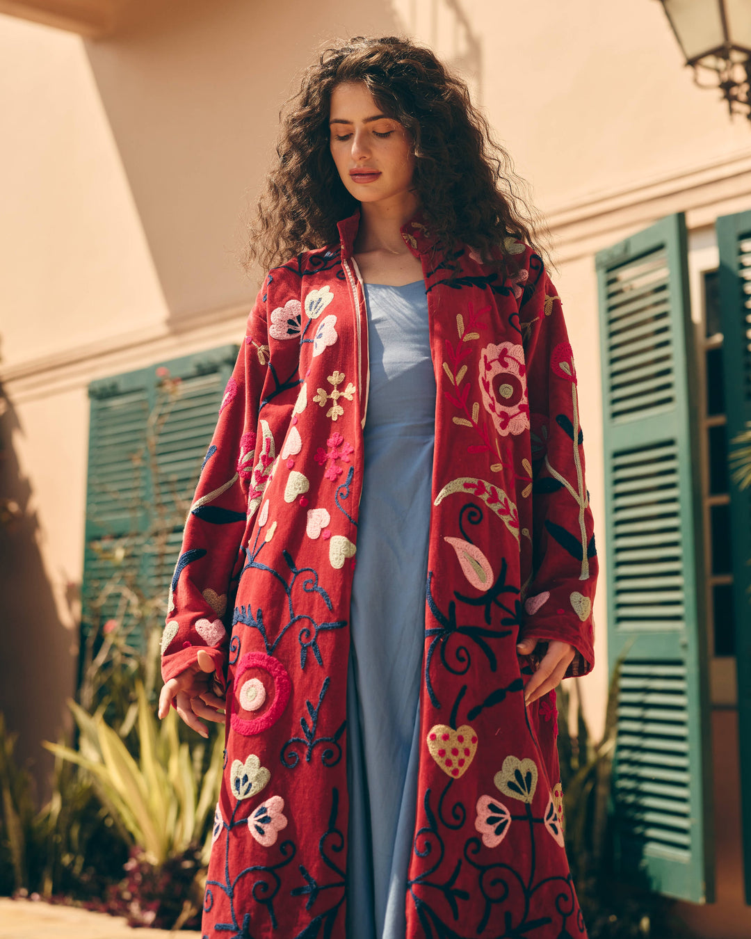 Scarlette Red Velvet Suzani Jacket