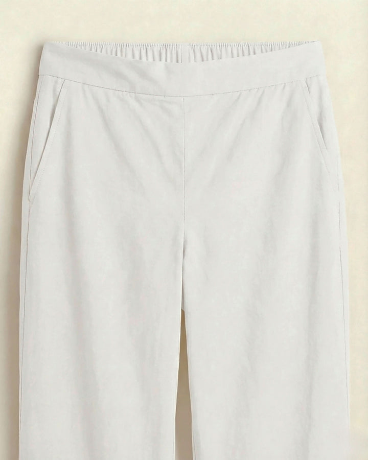 Sharika White Cotton Straight Pants