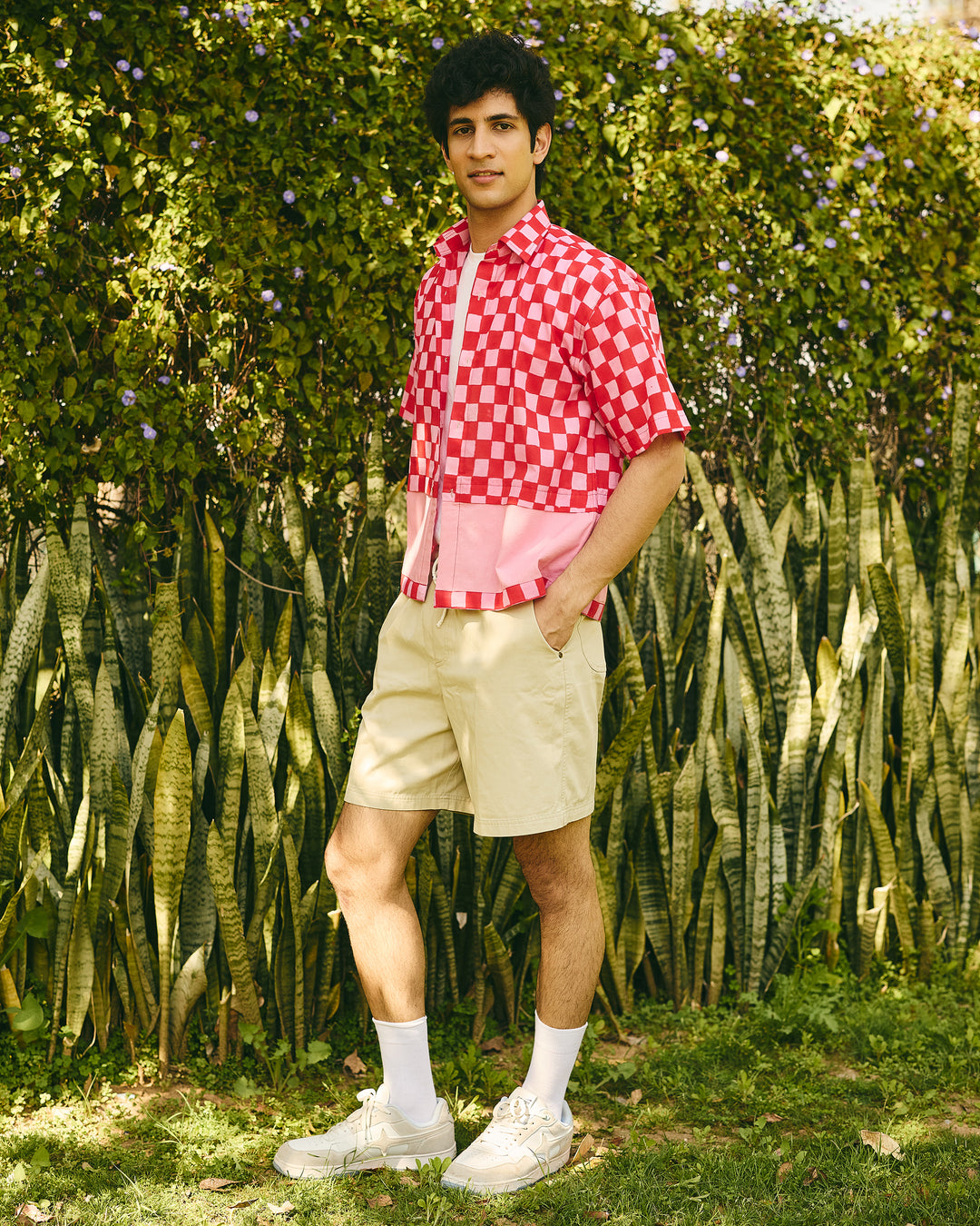 Taj Red Cotton Checks Printed Shirt