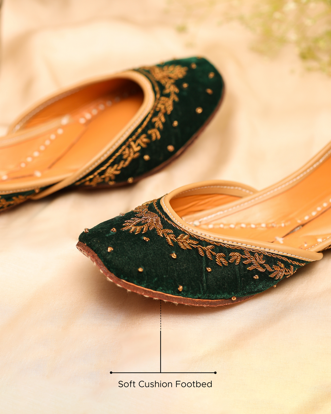 Sassy Green Handcrafted Jutti