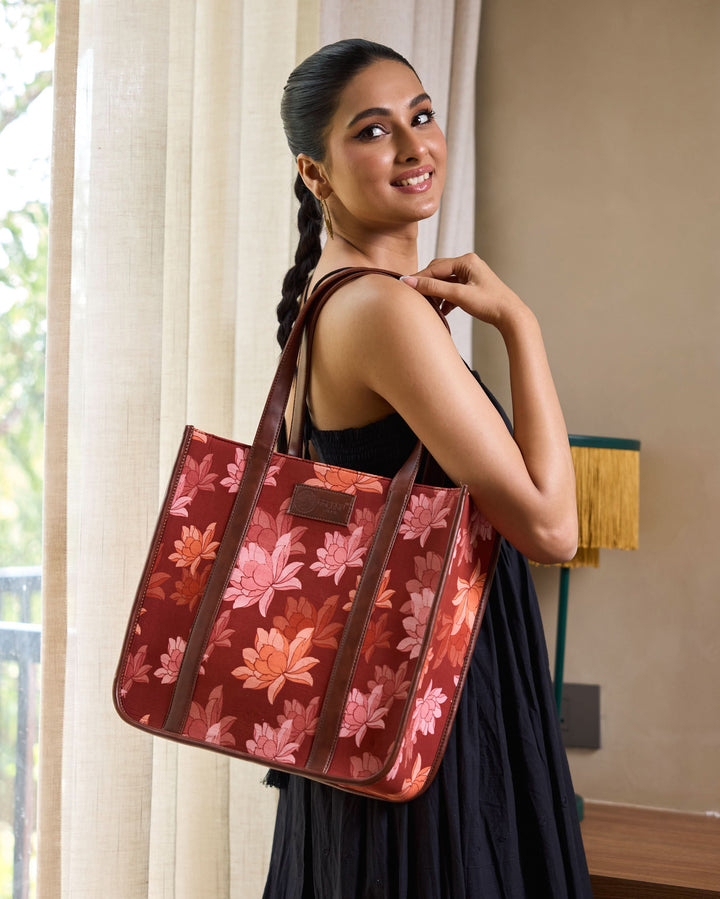 Rust &amp; Rose MaroonTote Bag