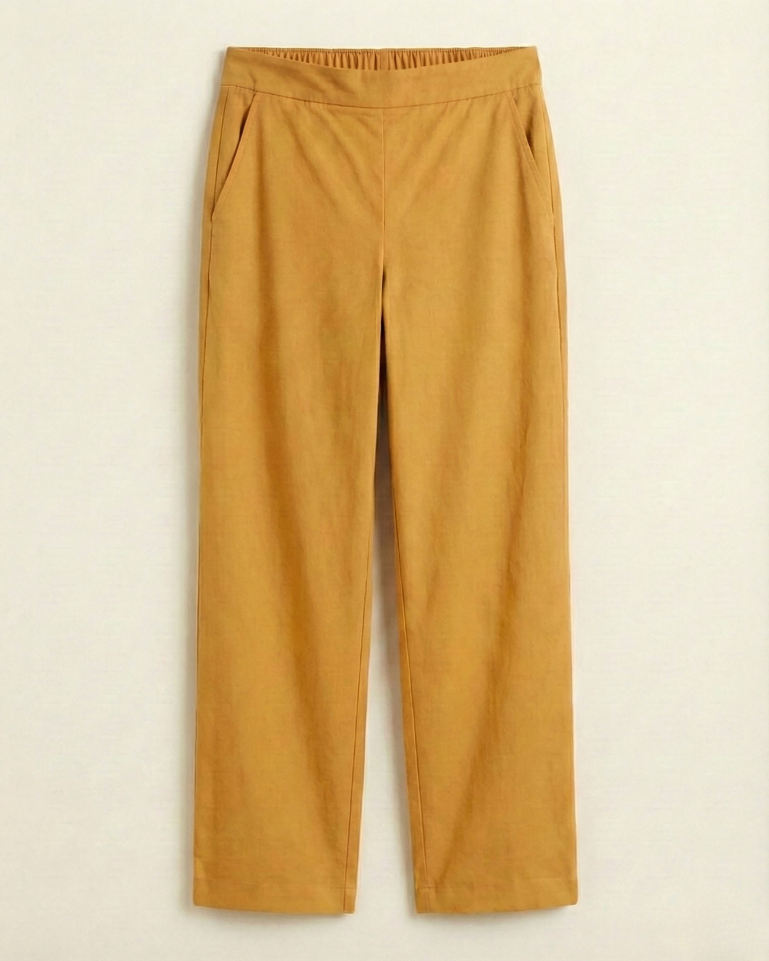 Moni Mustard Cotton Straight Pants
