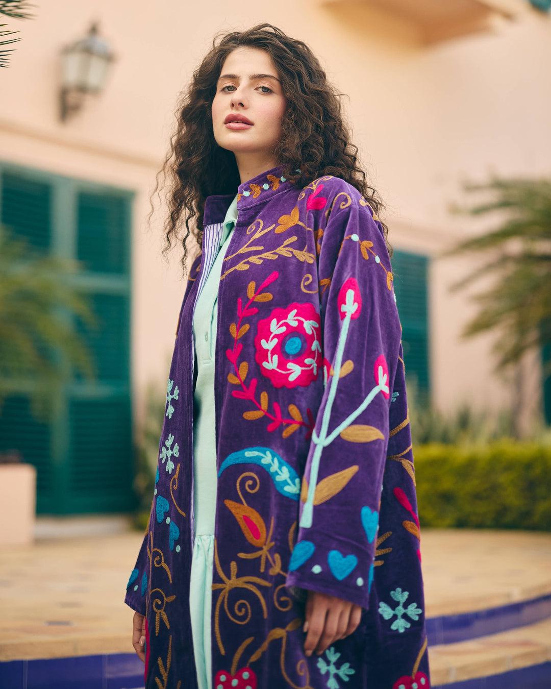 Violetta Purple Velvet Suzani Jacket