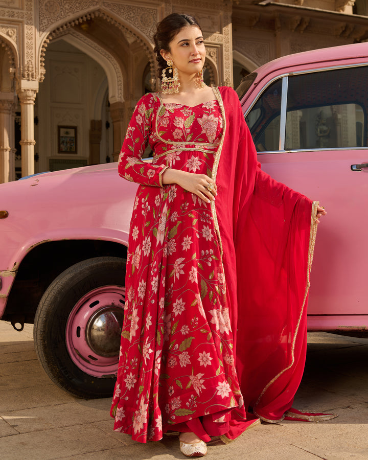 Kashish Pink Printed Georgette Suit Set