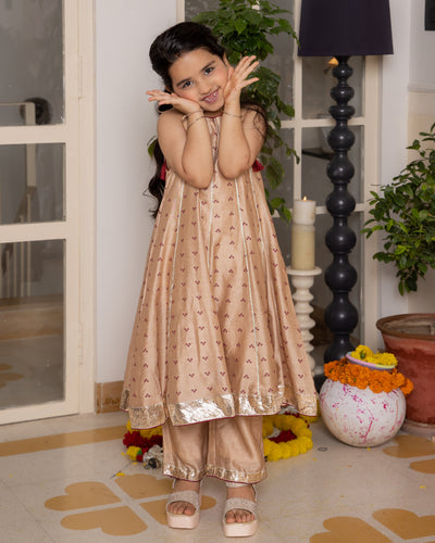 Ruhi Beige Bandhani Chanderi Coord Set