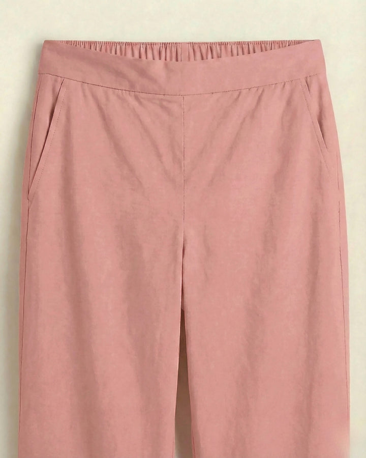 Leher Light Pink Cotton Straight Pants