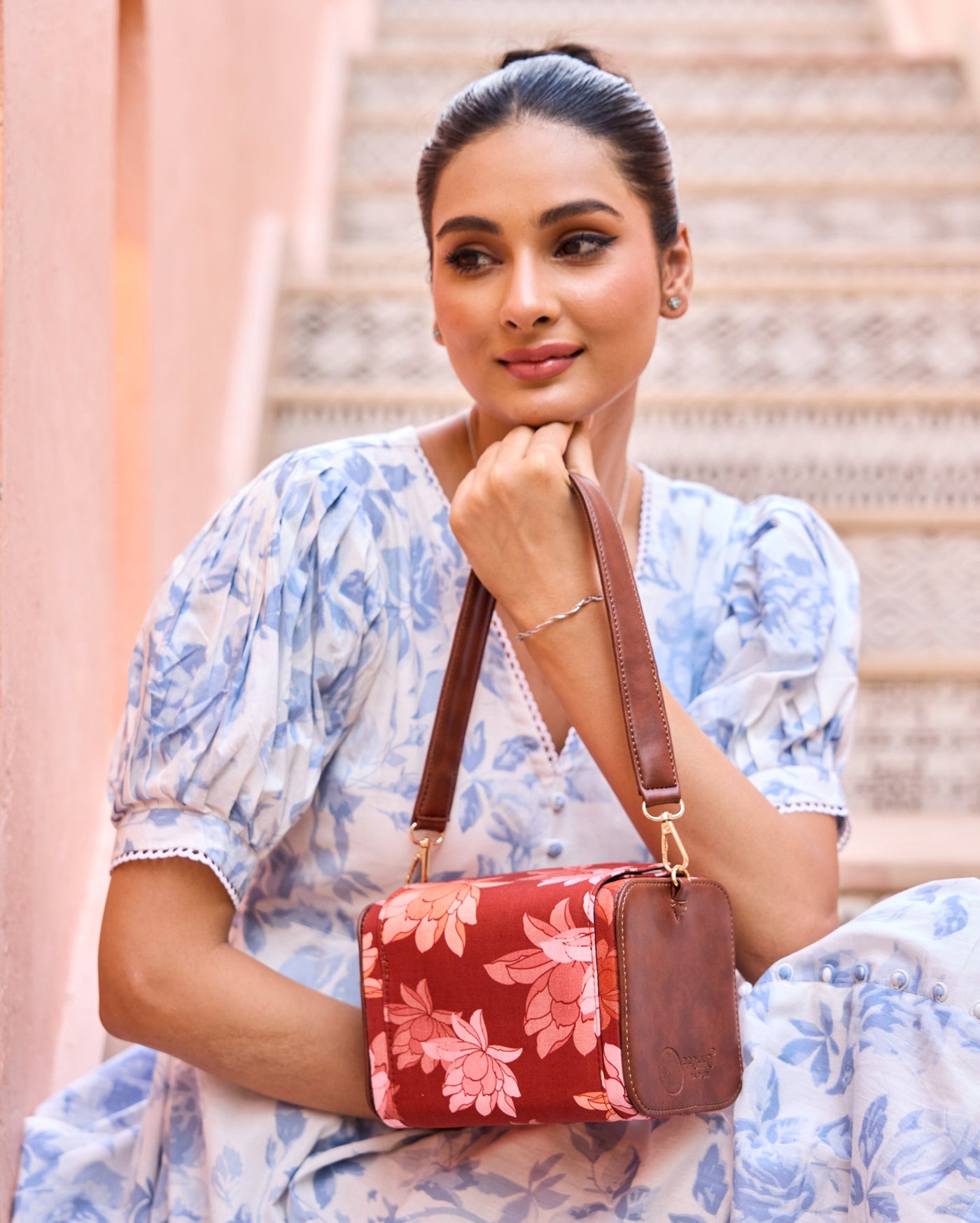 Rosalie Retro Maroon Satchel Bag
