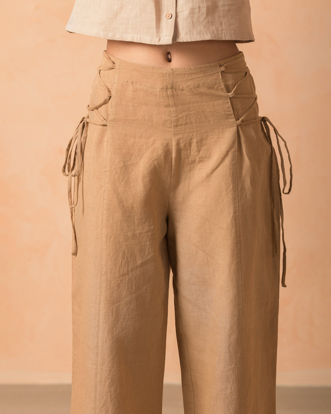 Zephra Mocha Cotton Flex Solid Straight Pants