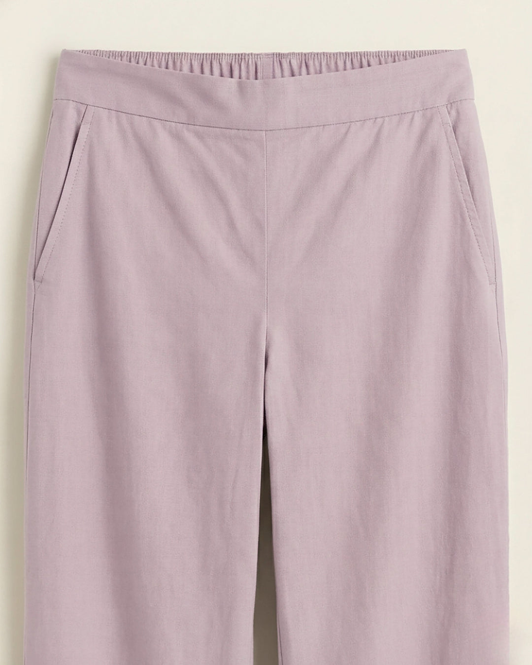 Mia Lilac Cotton Solid Straight Pants