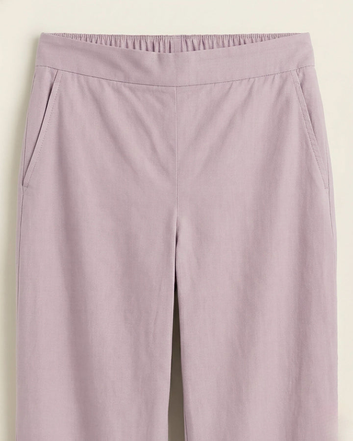 Mia Lilac Cotton Solid Straight Pants