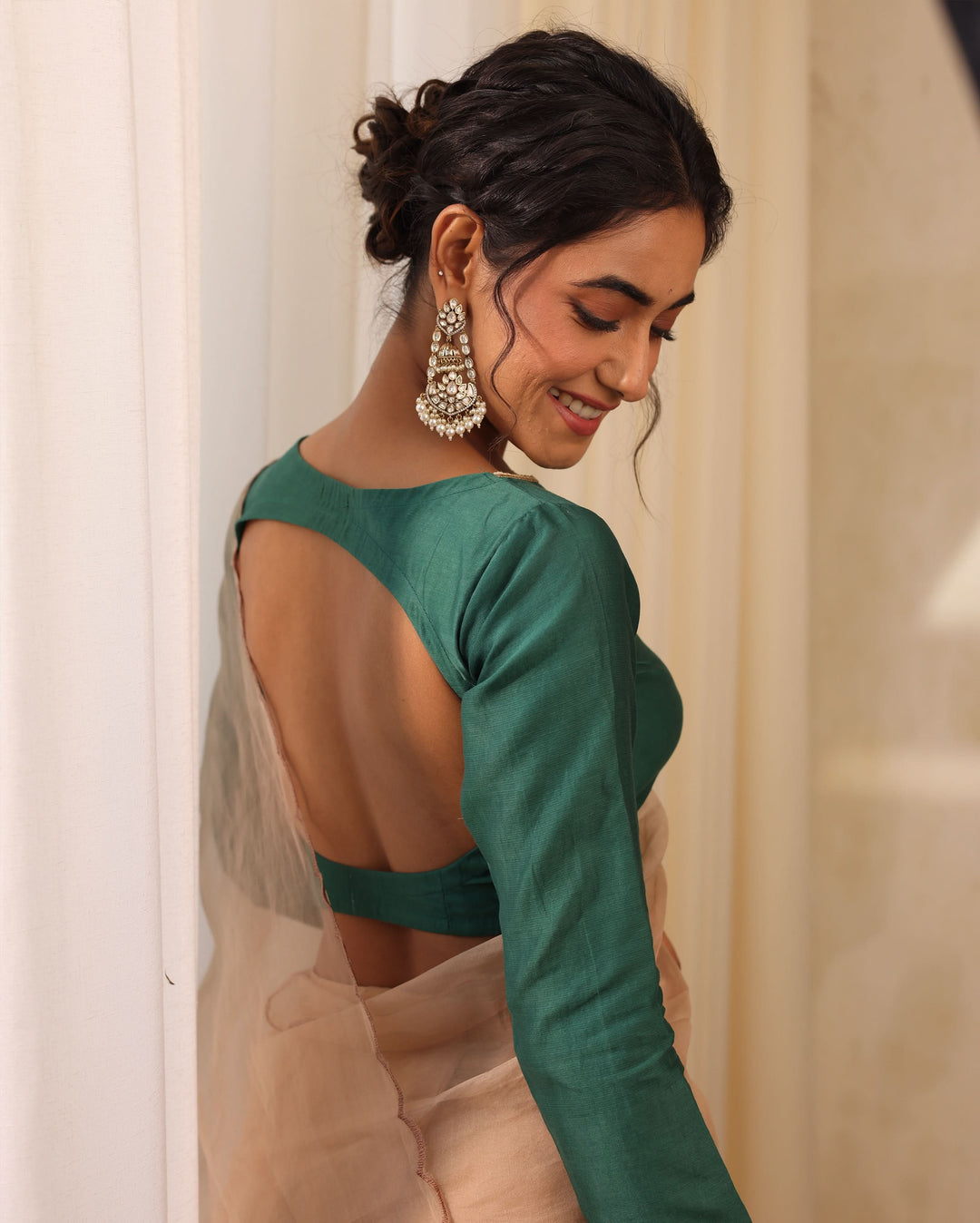 Kavya Green Chanderi Blouse