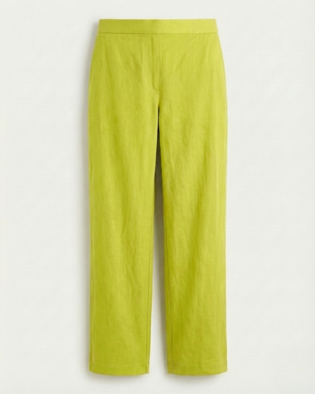 Virelle Pear Green Cotton Flex Straight Pants