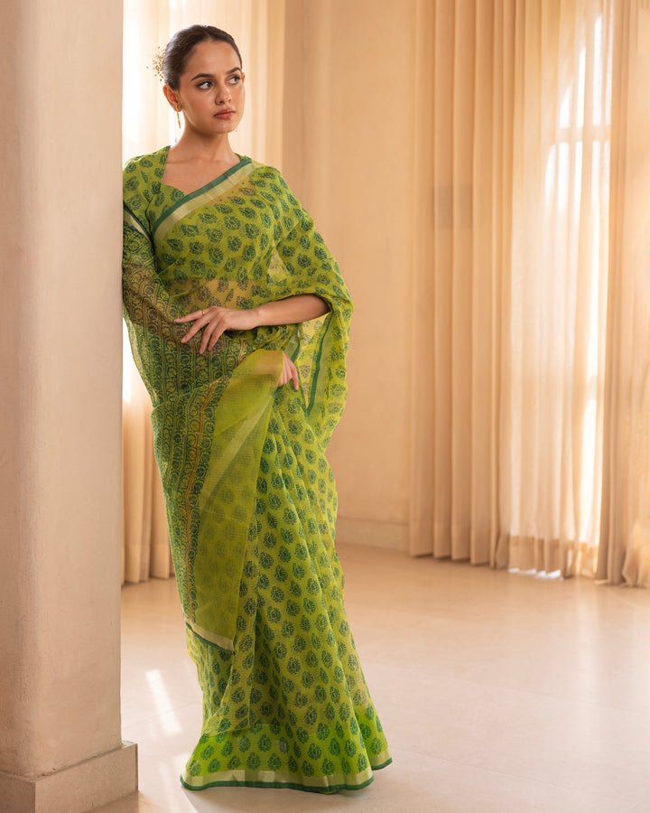 Gita Green Doria Printed Saree