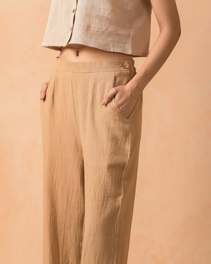 Myrra Mocha Flex Solid Flared Pants