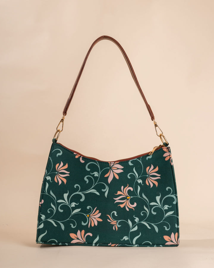 Gardenia Green Baguette Bag