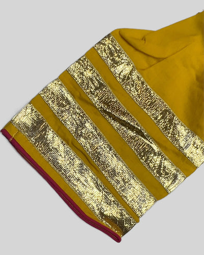 Yellow Organza Handpainted Suit Set