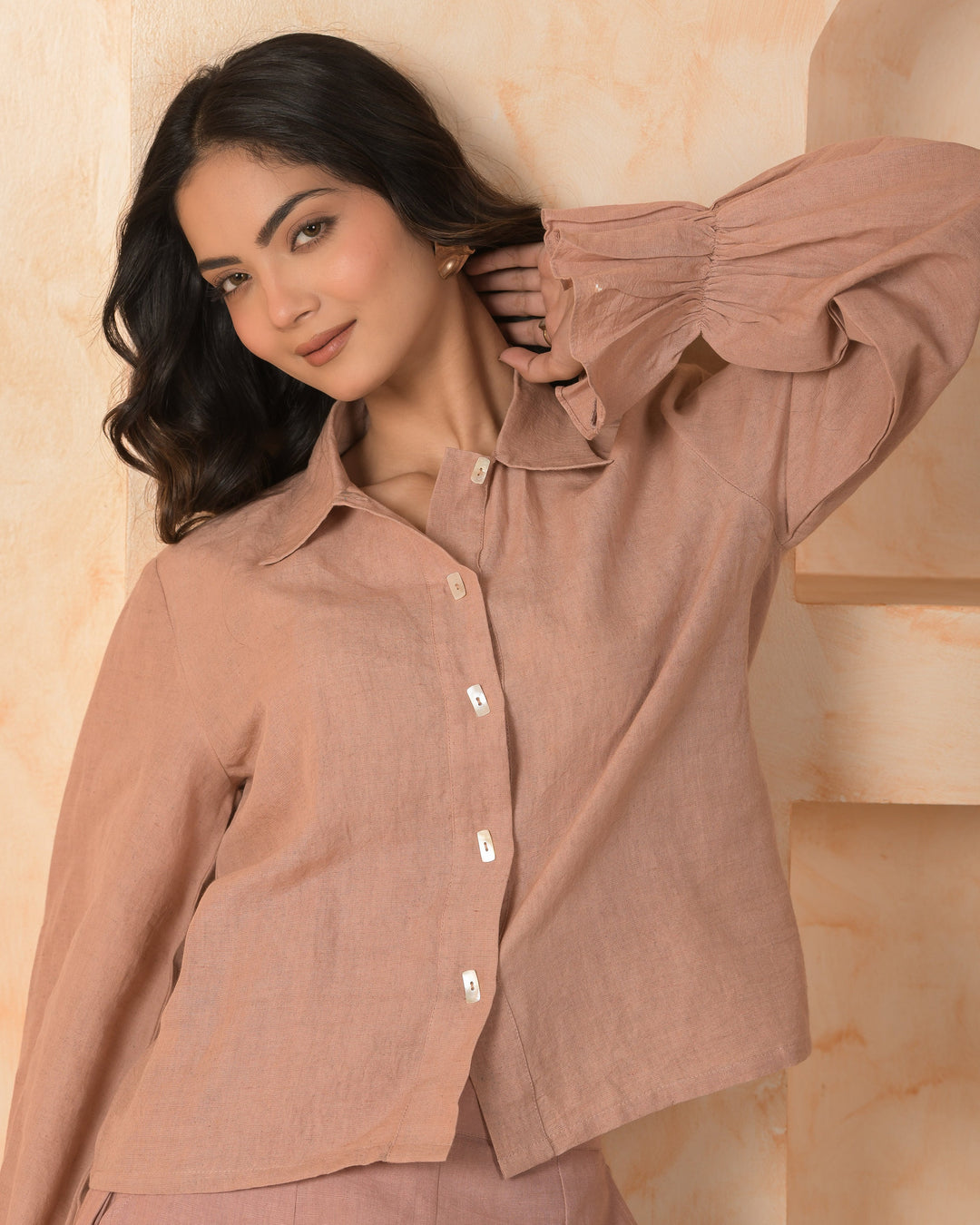 Carnelian Pink Solid Cotton Flex Coord Set
