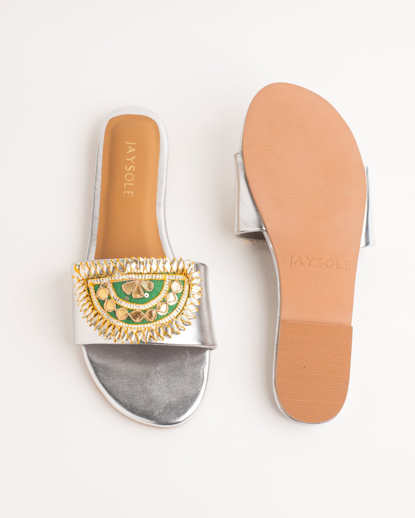 Aabroo Silver Gota Flats