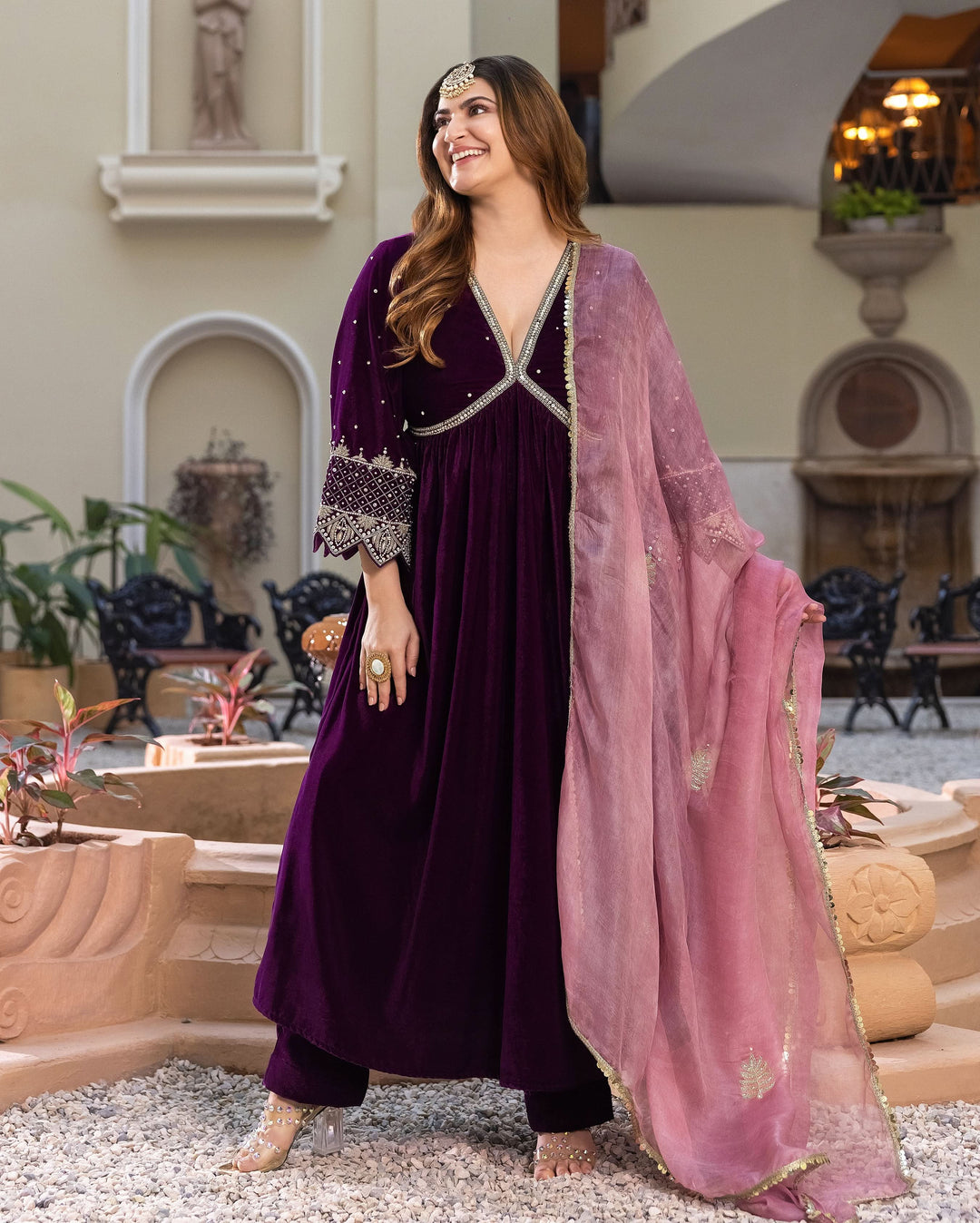 Purple Velvet Velvet Embroidered Suit Wedding Wear Embroidery Work Purple Color Velvet Suit Vastra Shop Purple Velvet Velvet Embroidered Suit Wedding Wear Embroidery Work Purple Color Velvet Suit Vastra Shop