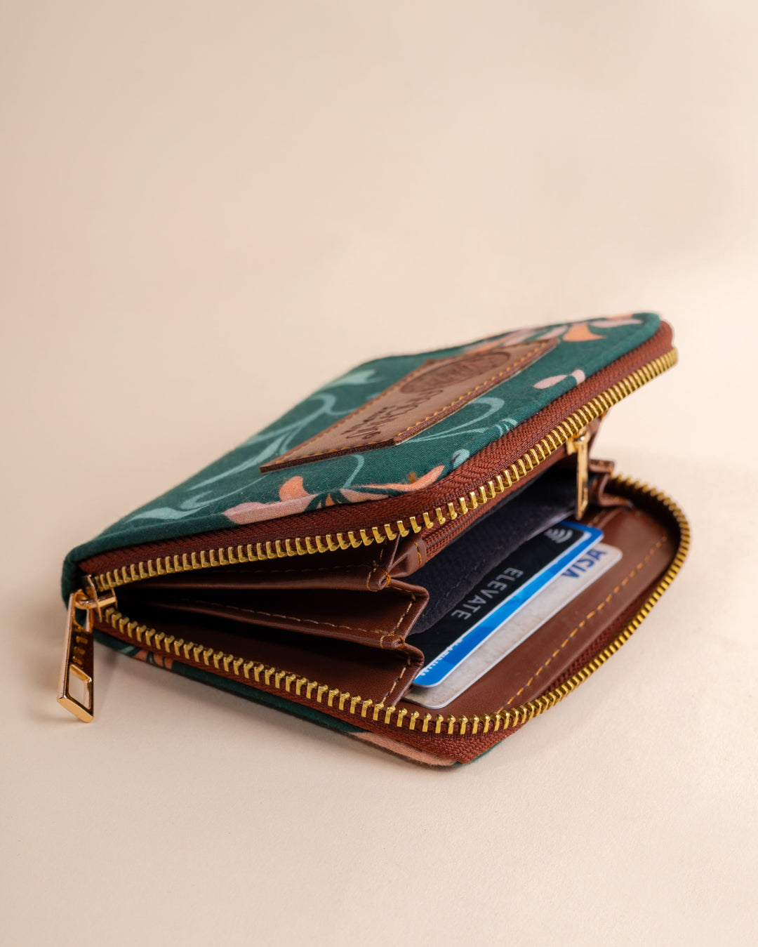 Petal Grace Green Coin Pouch