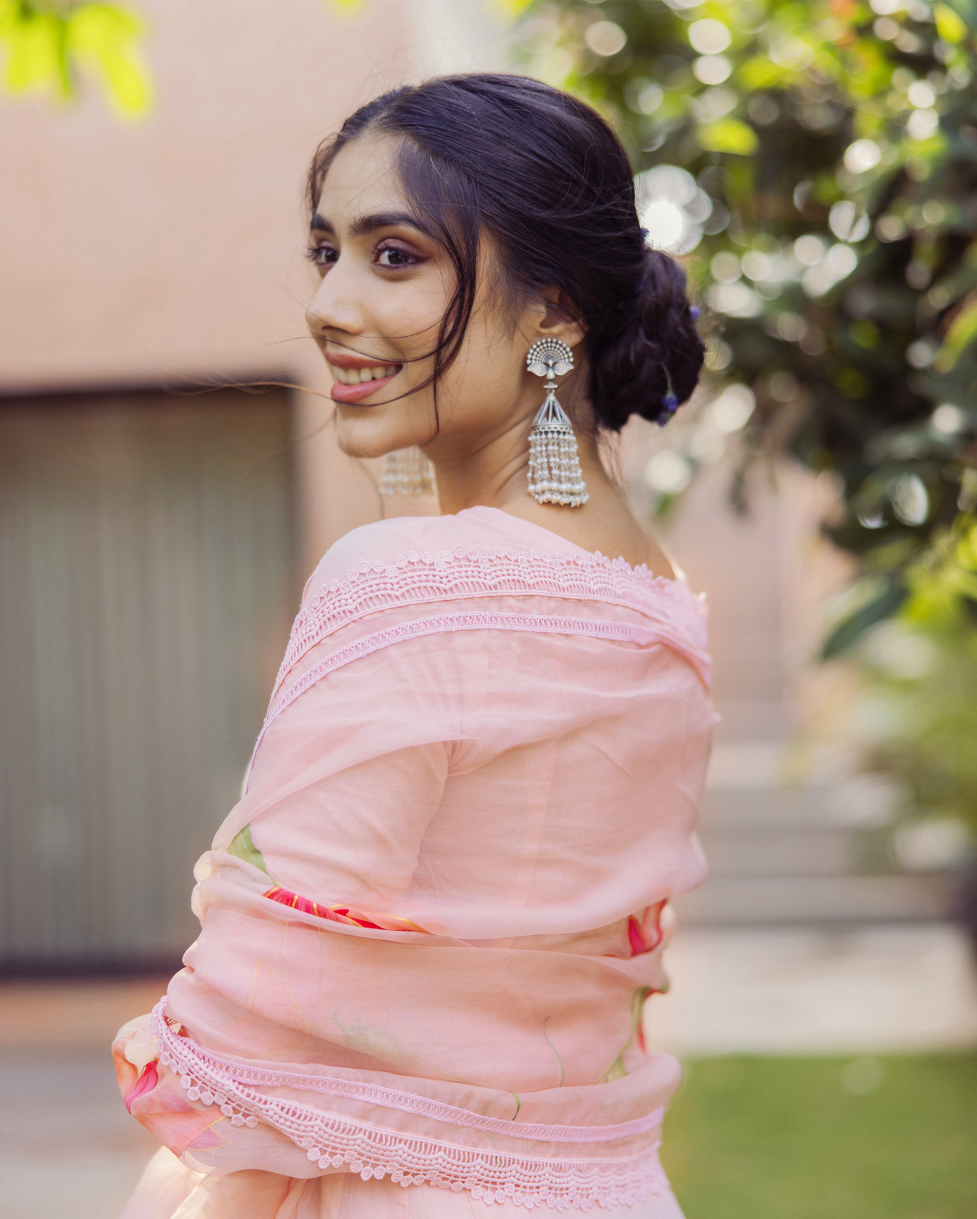 Tide Pink Handpainted Cotton Suit Set