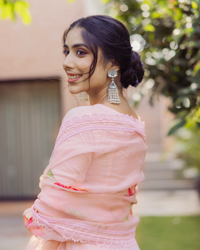 Tide Pink Handpainted Cotton Suit Set
