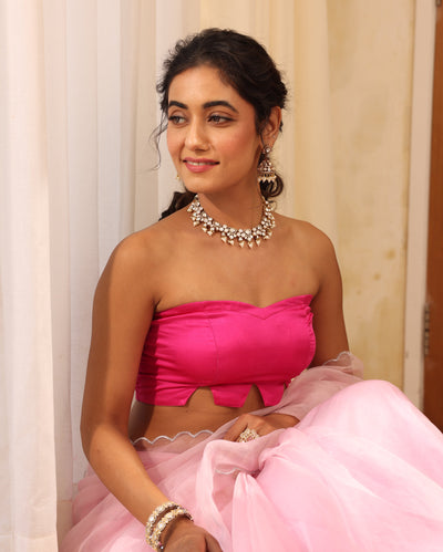 Roshni Pink Satin Blouse