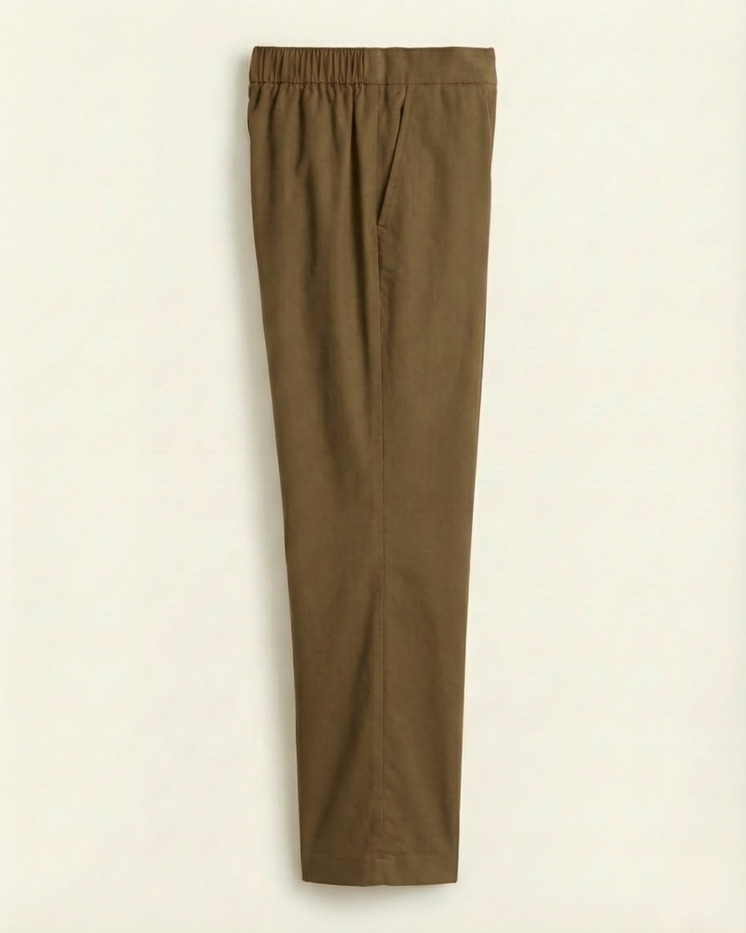 Olivia Olive Green Cotton Straight Pants