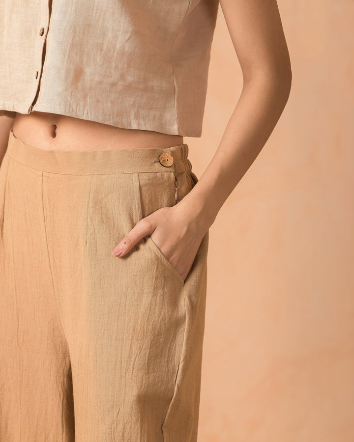 Myrra Mocha Flex Solid Flared Pants