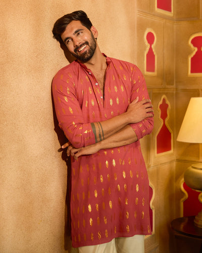 Anantya Maroon Knitted Lurex Kurta