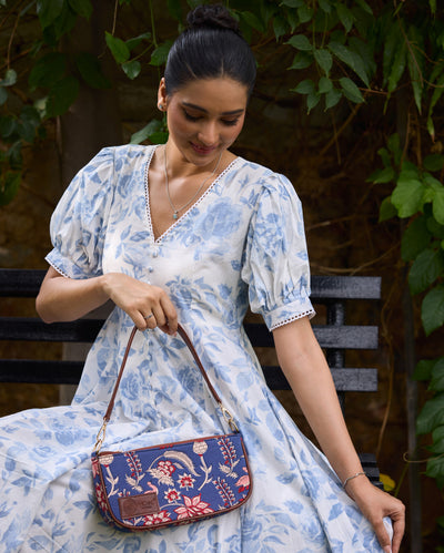 Maranta Blue Baguette Bag